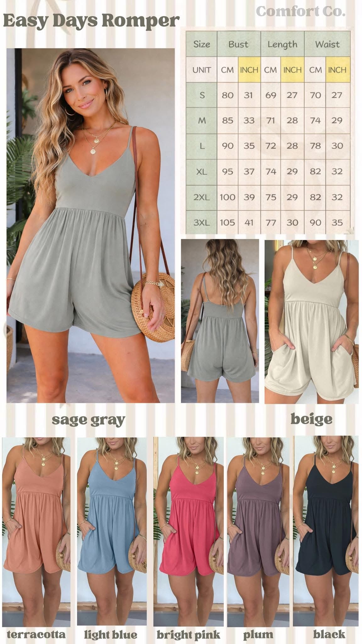 (WS) EASY DAYS ROMPER — BLACK
