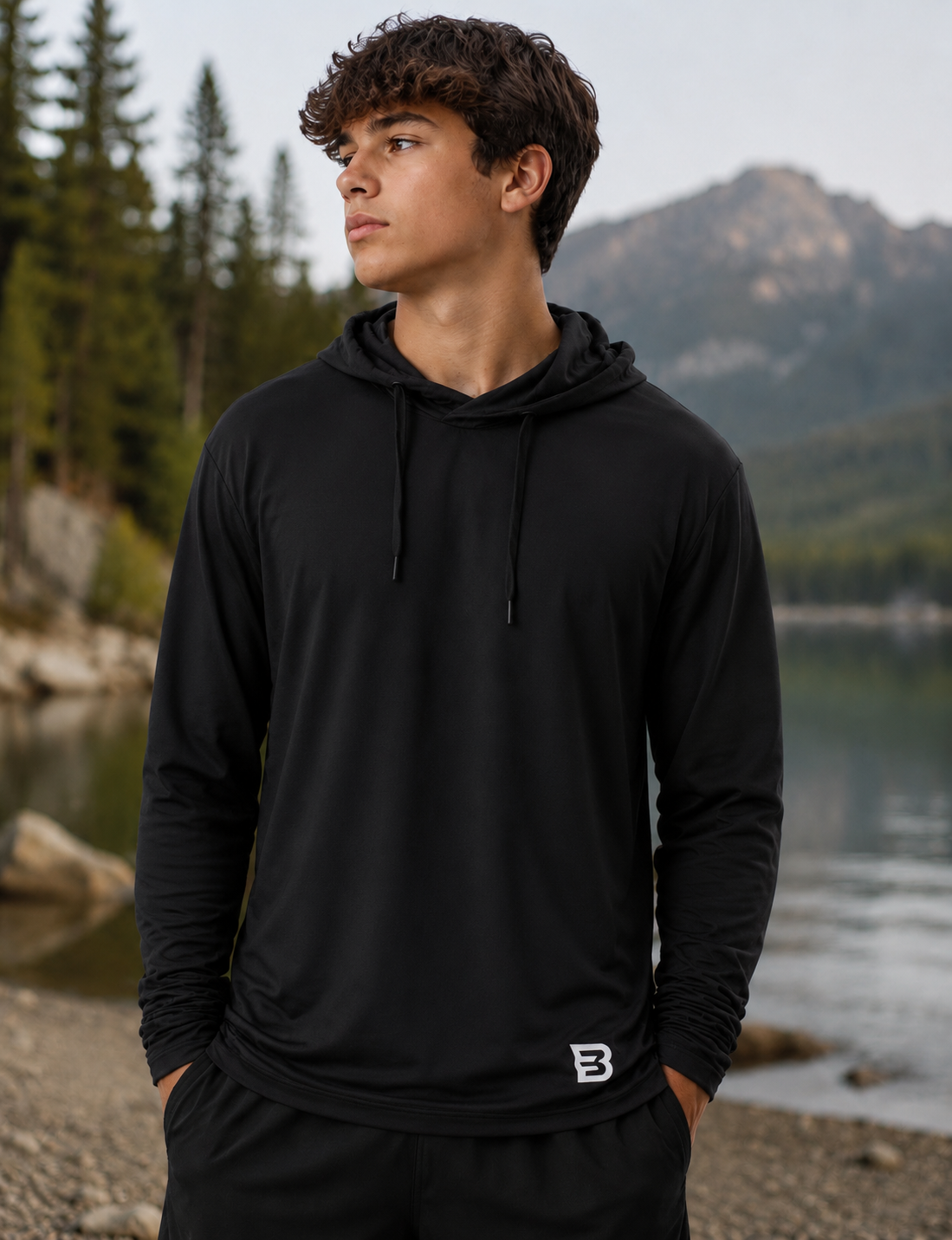 Light-Weight Black Hoodie