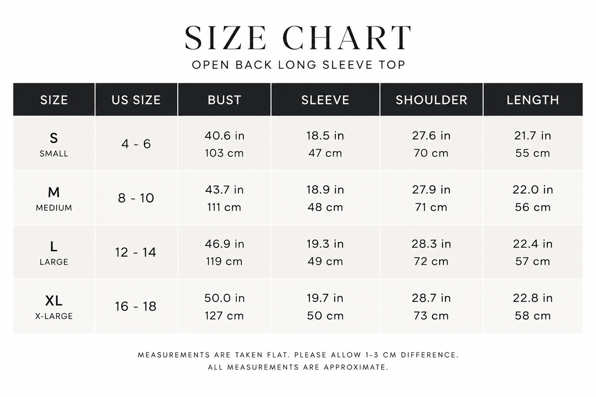 Open Back Long Sleeve Top