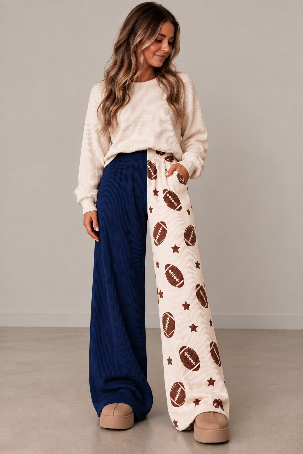 Ribbed Knit Game Day Pants