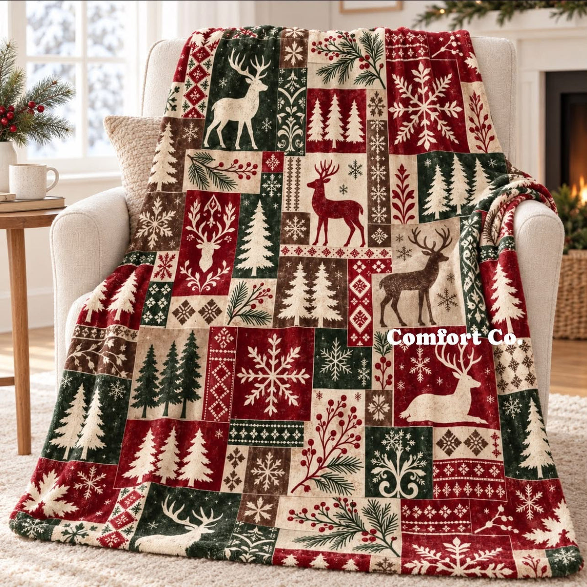 Plush Christmas Blankets - Standard Throw Size