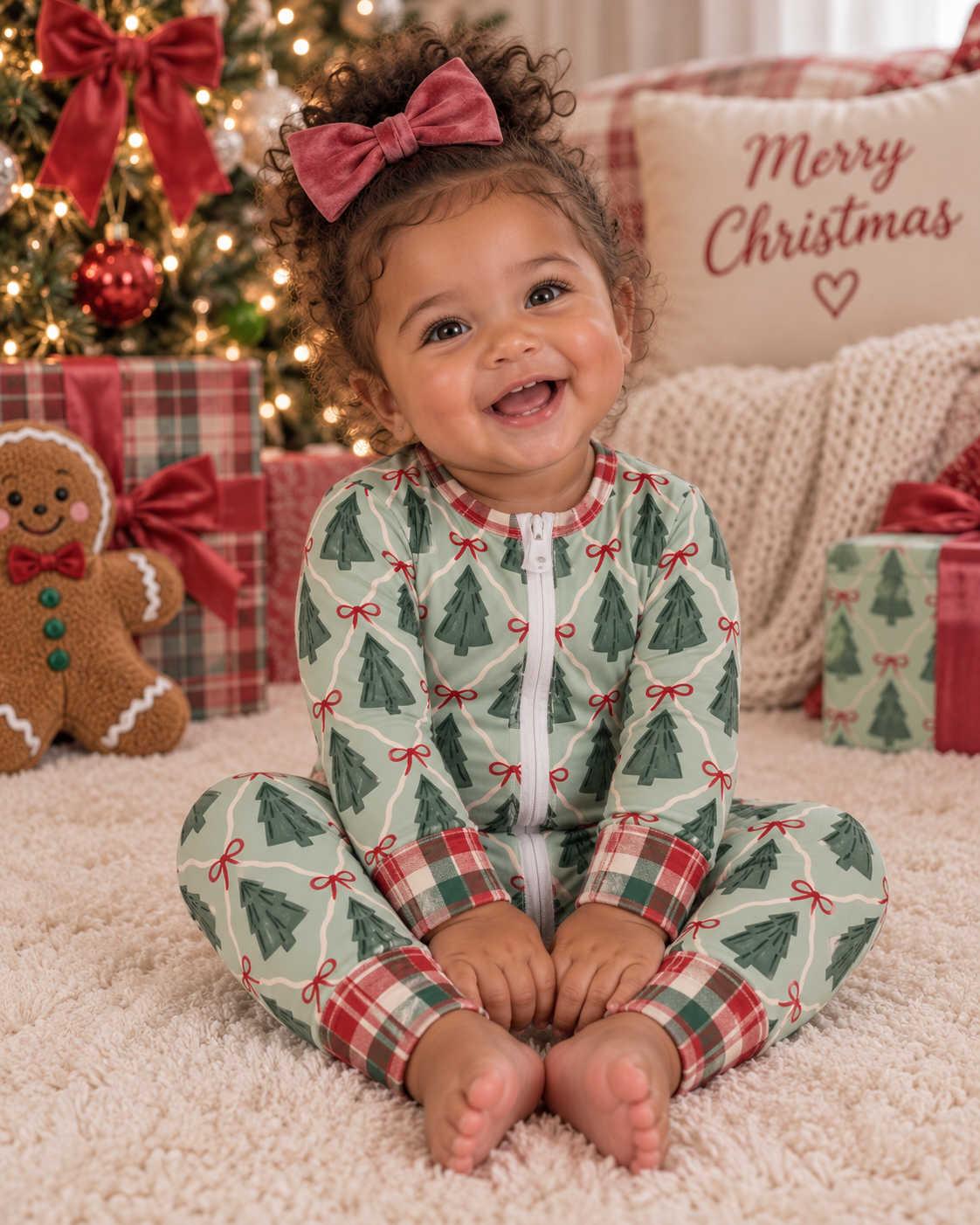 Plaid & Pine Girls Zippie