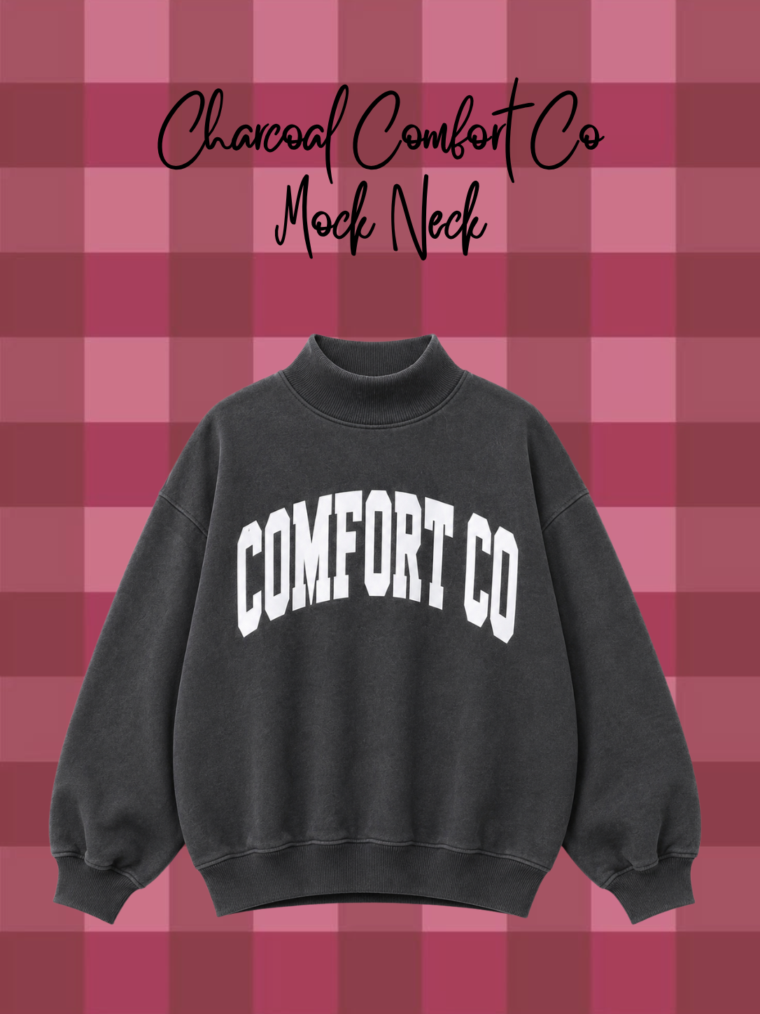 READY TO SHIP • Charcoal CC Mock Neck