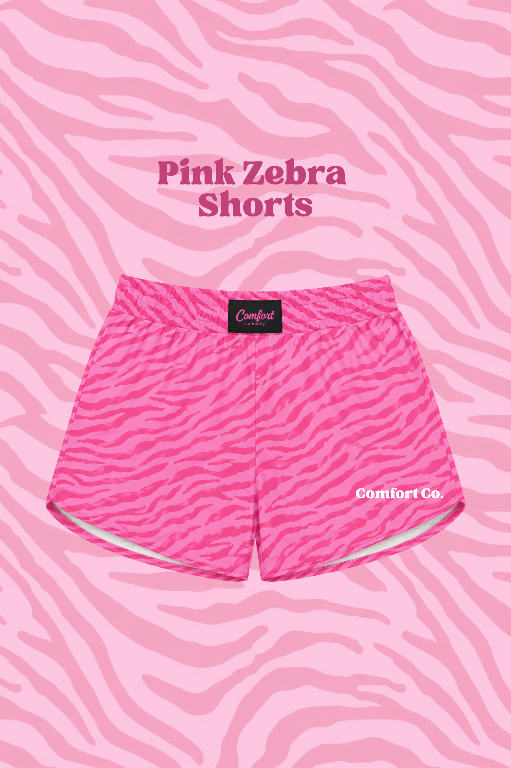 Pink Zebra Solid Shorts