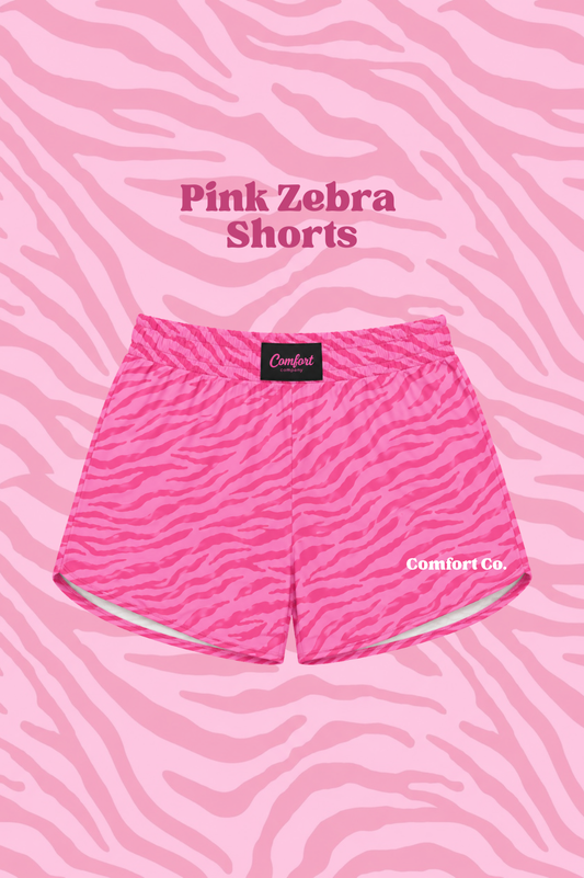 Pink Zebra Solid Shorts