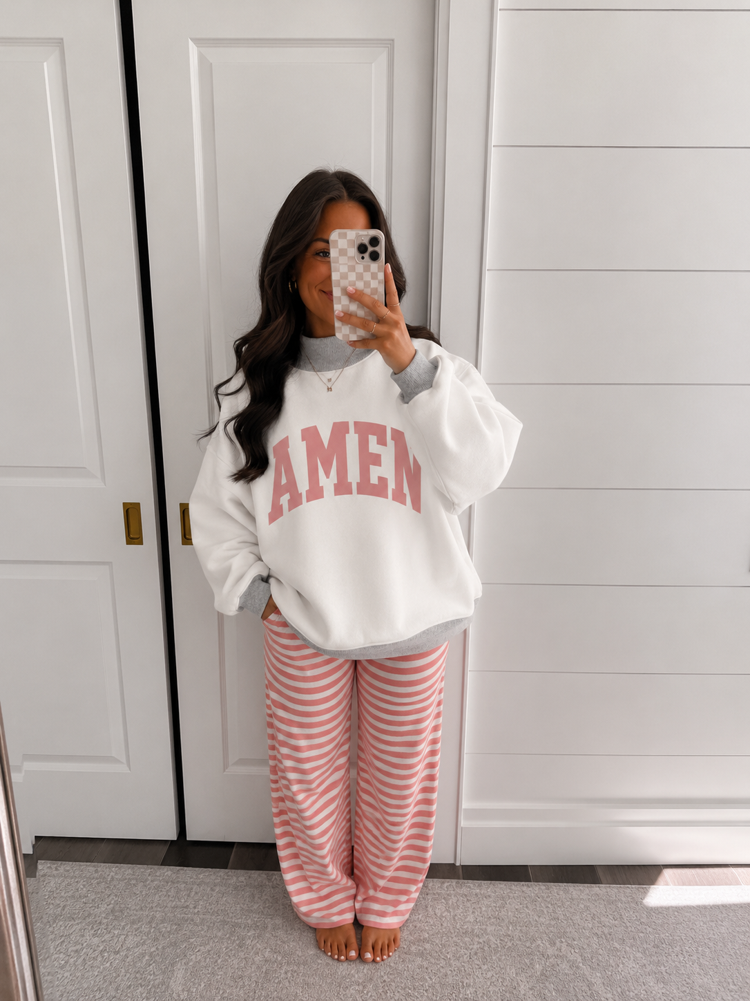 CC Pink Striped Lounge Pants (Mama & Mini Sizes)
