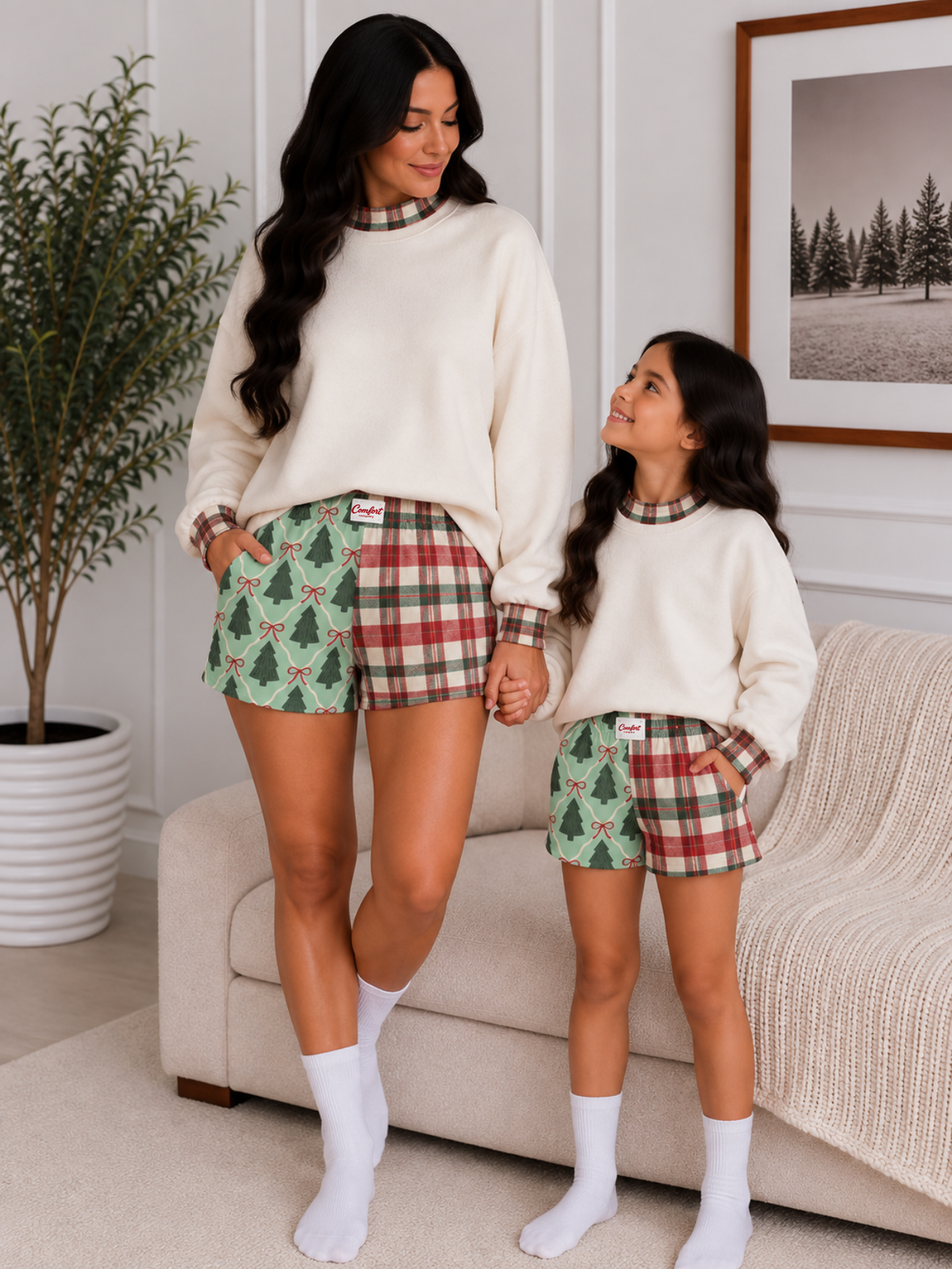 Plaid & Pine Shorts (Mama & Mini)