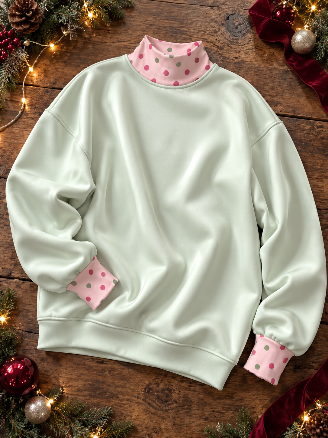 Rosy Mock Neck