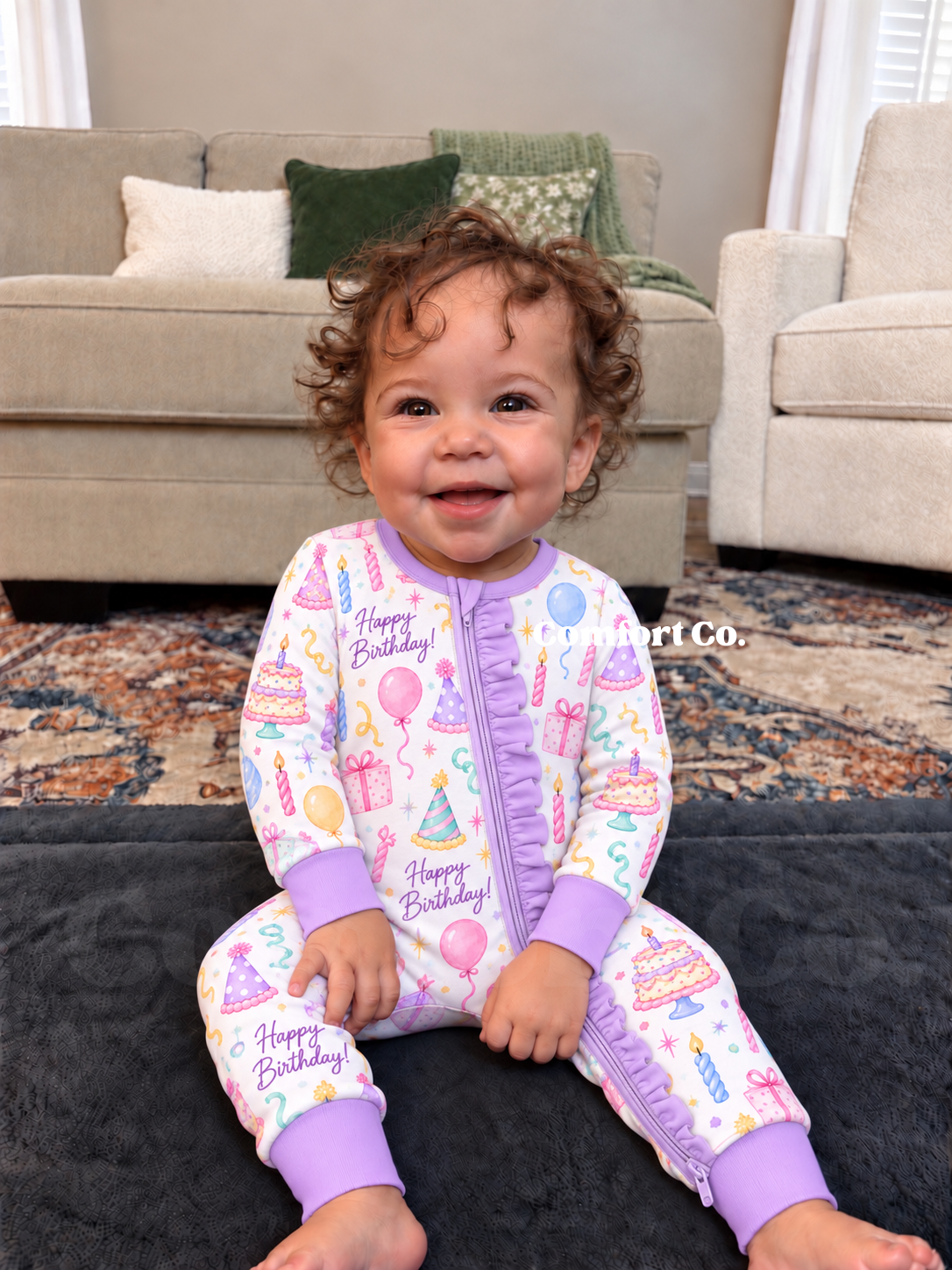 Convertible Bamboo Ruffle Zippie | Cake & Confetti
