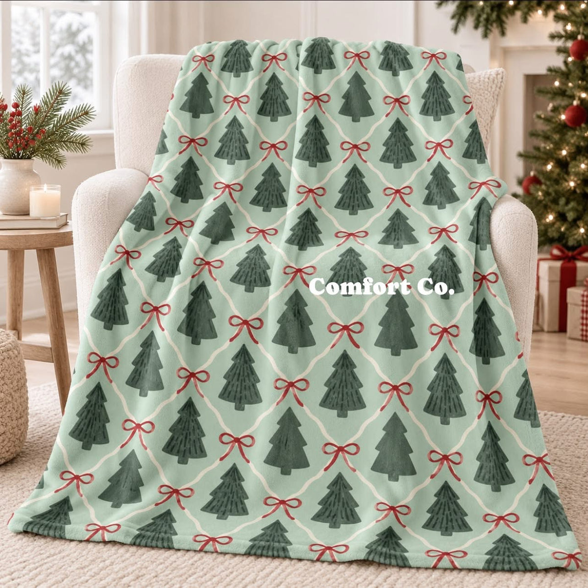 Plush Christmas Blankets - Standard Throw Size