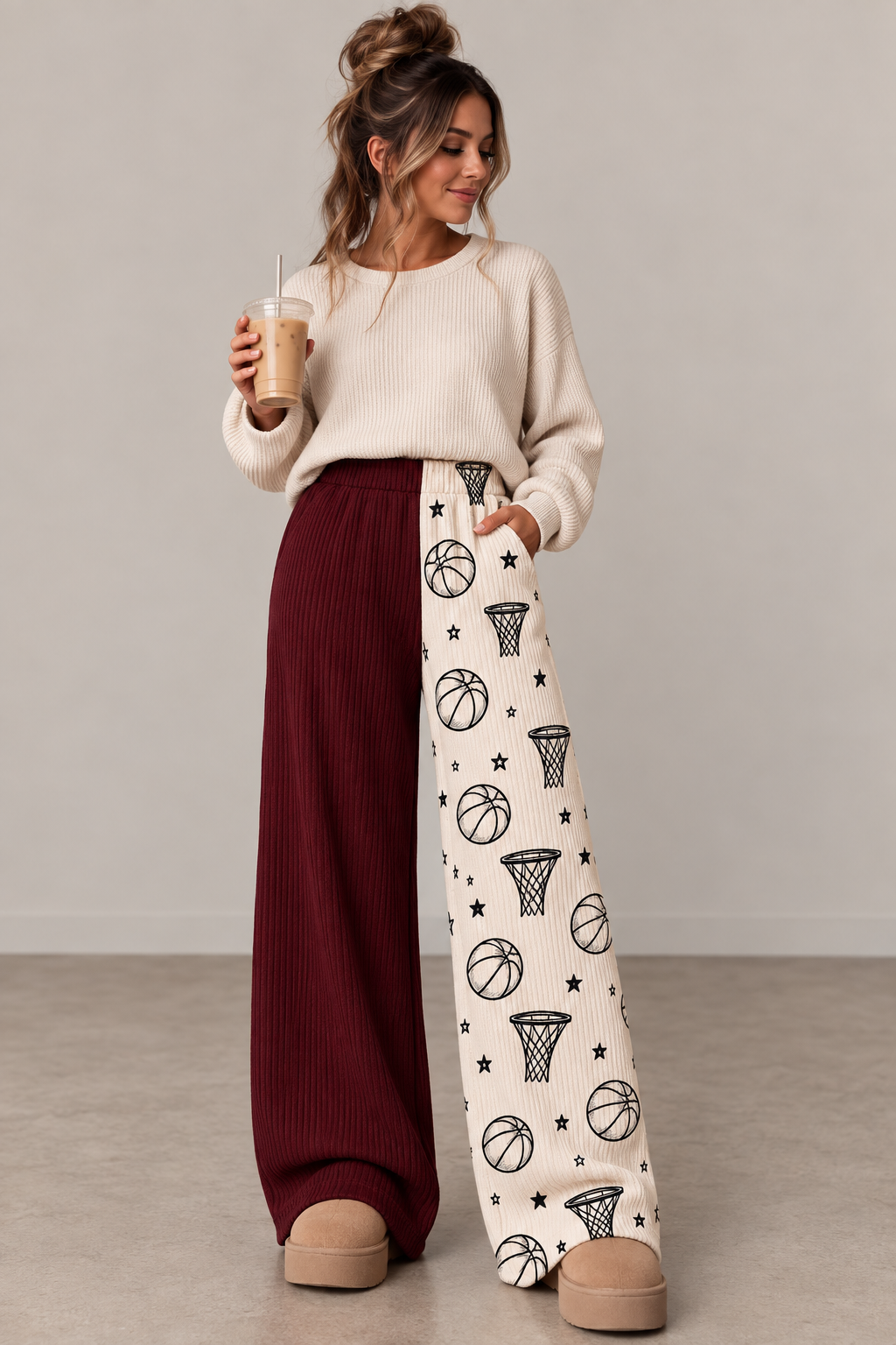 Ribbed Knit Game Day Pants
