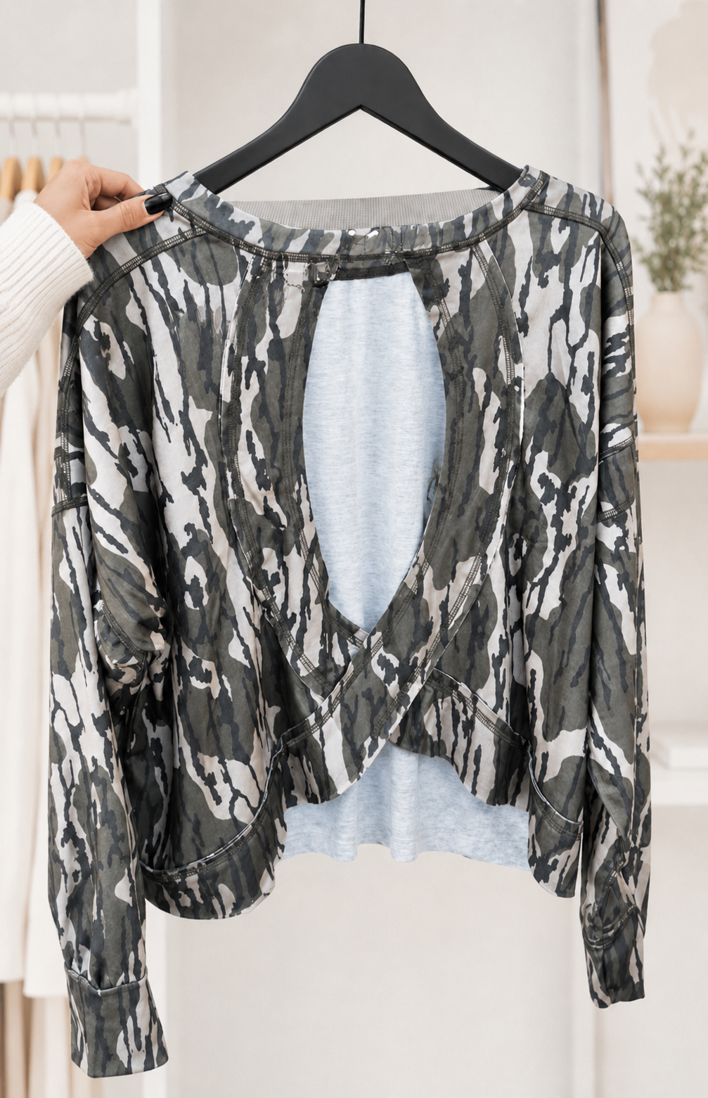 Open Back Long Sleeve Top