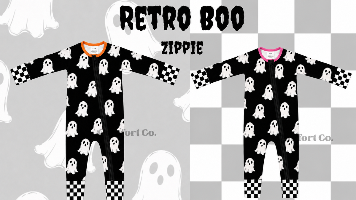 IN STOCK • Retro Boo Zippie (Pink)