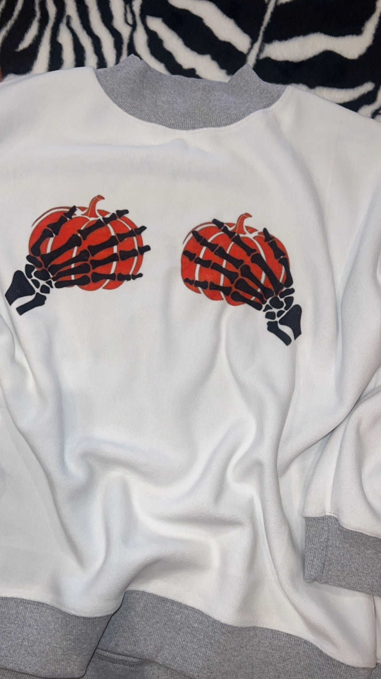 Reversible Spooky / Pumpkin Mock Neck