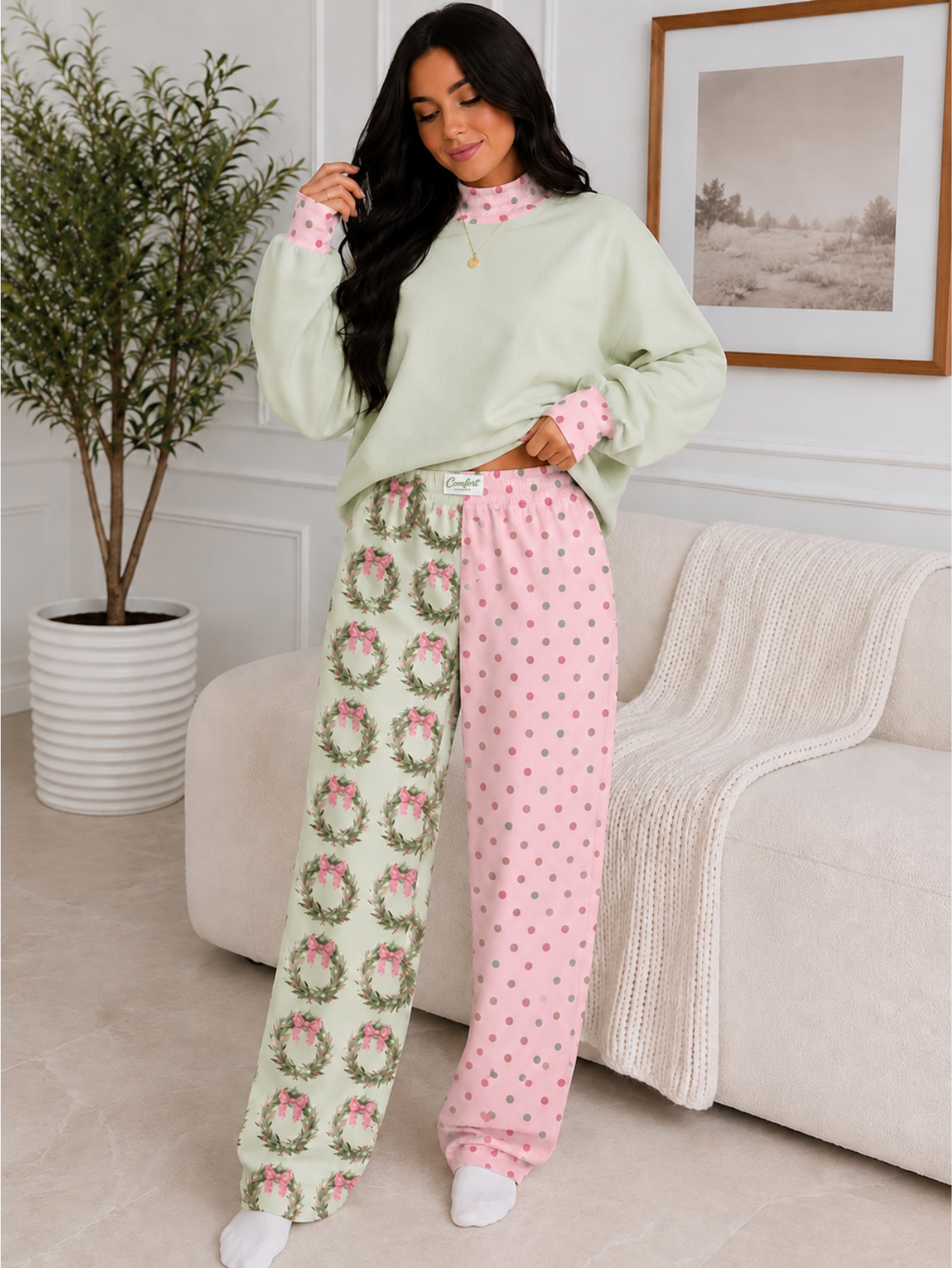 Rosy Wreath Pants (Mama & Mini)