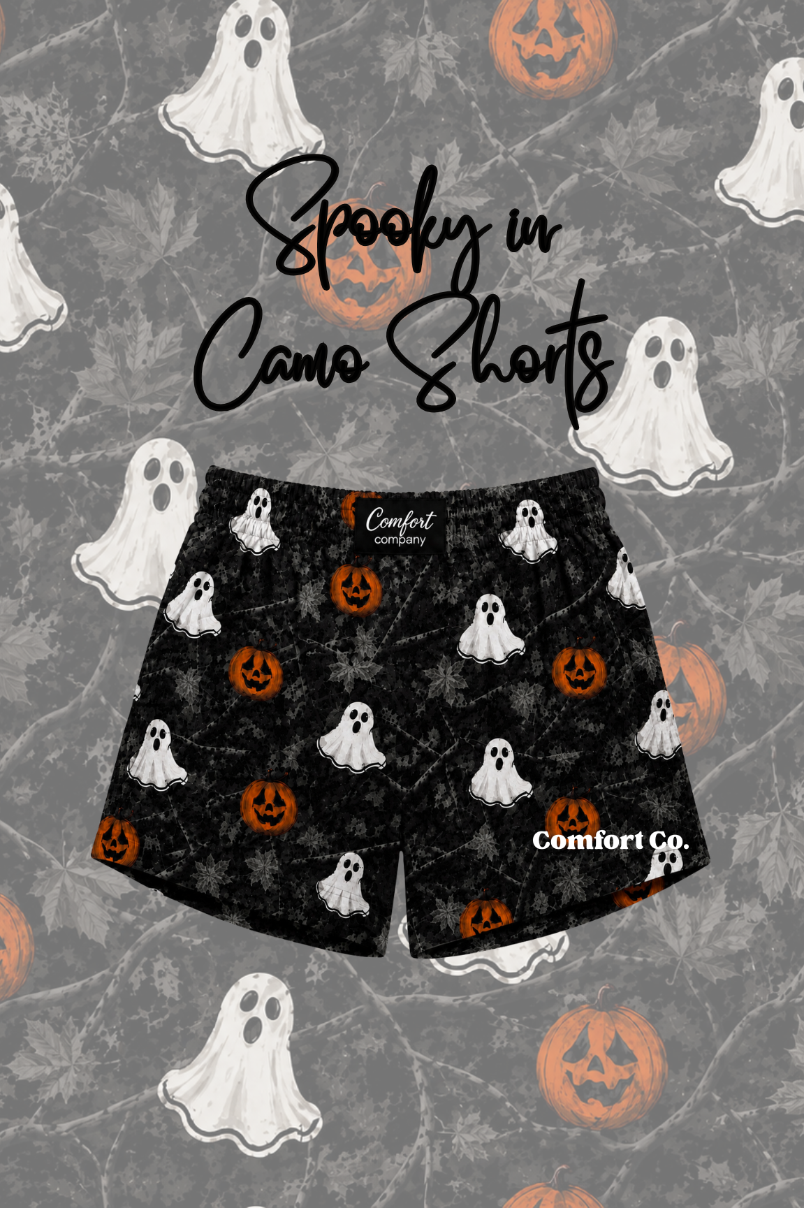 READY TO SHIP • Spooky in Camo Shorts