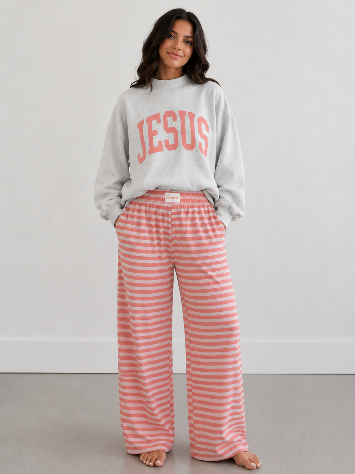 CC Pink Striped Lounge Pants (Mama & Mini Sizes)