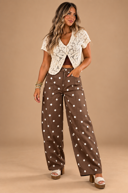 Polka Dot Barrel Jeans