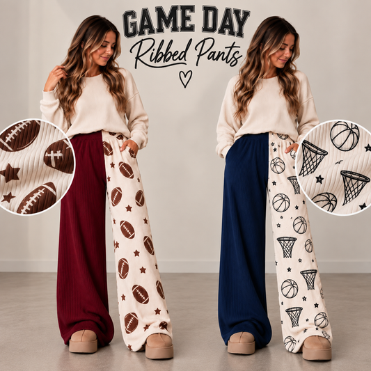 Ribbed Knit Game Day Pants