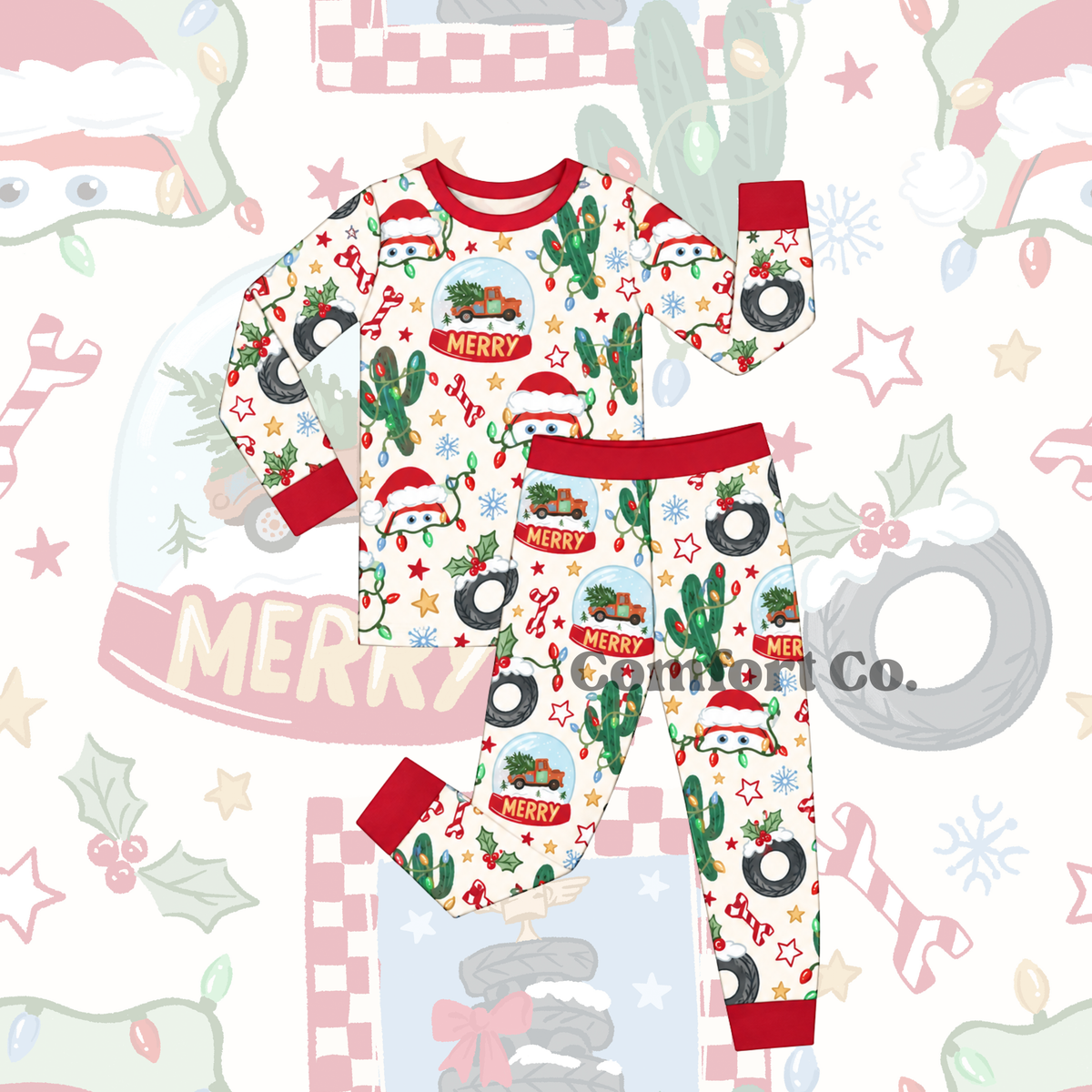 Two Piece Bamboo Set | Christmas Cars