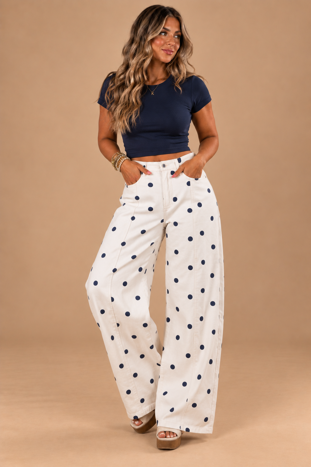 Polka Dot Barrel Jeans