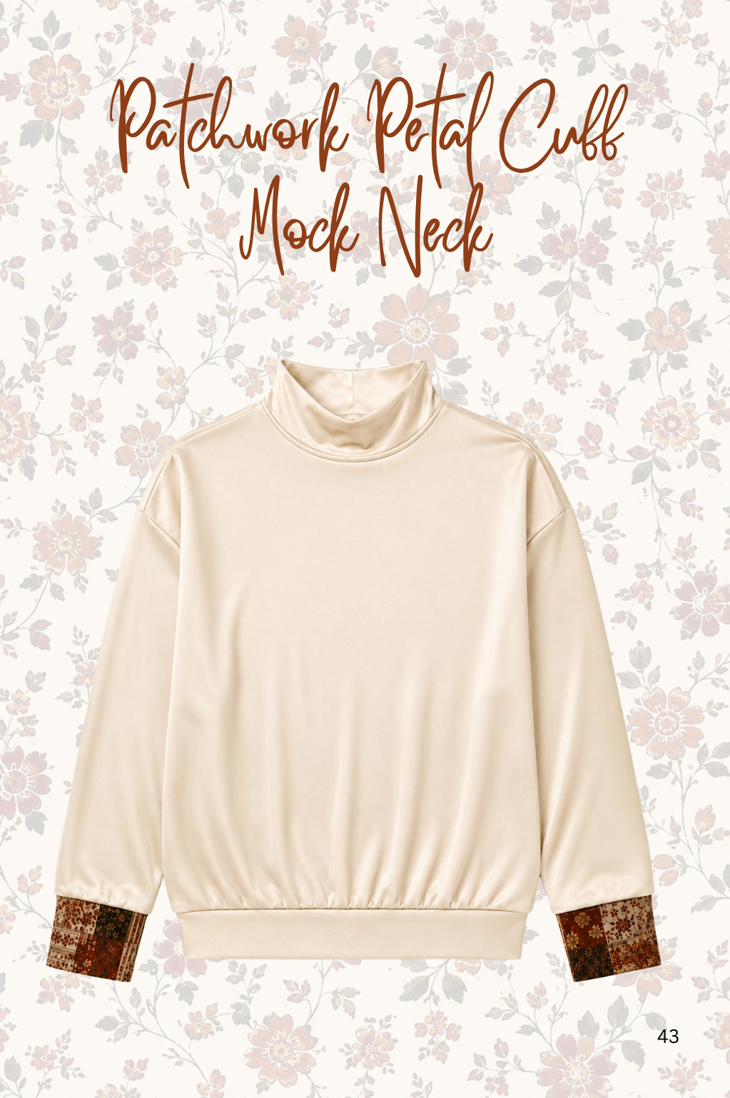 Patchwork Cuff Mock Neck (MOCK NECK ONLY)