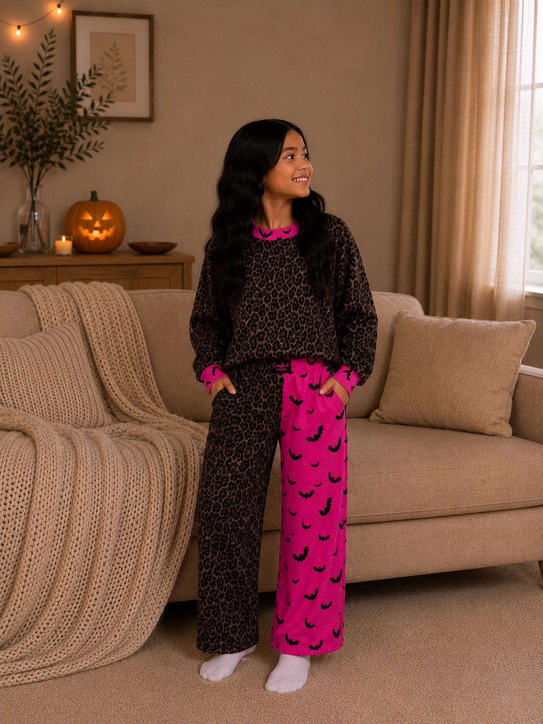 Kids Leopard Batty Spooky Pants