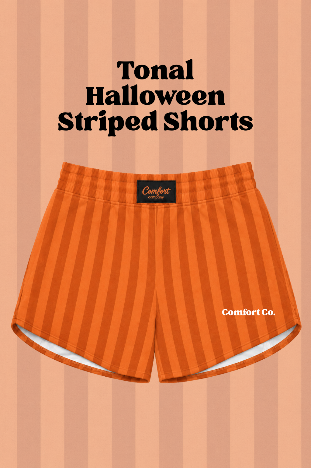 Tonal Striped Halloween Shorts