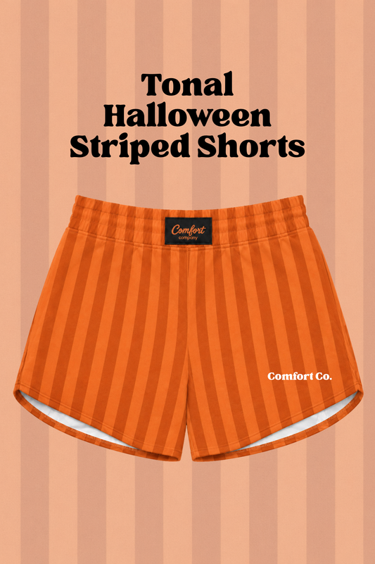 Tonal Striped Halloween Shorts
