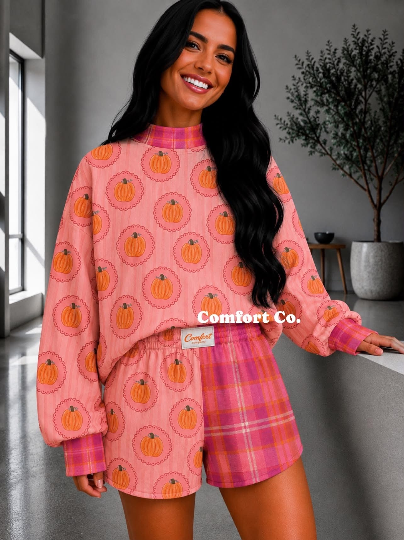 Blush Harvest Mock Neck