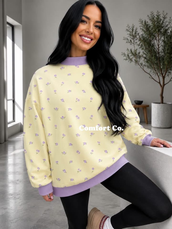 Floral Mock Neck