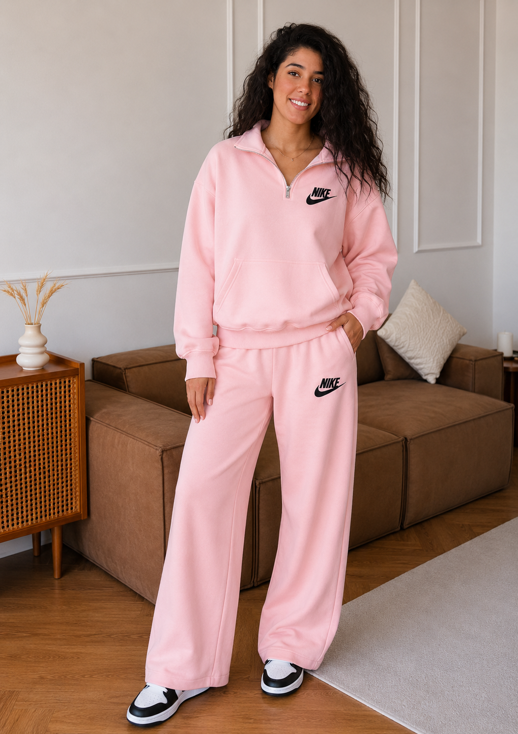 Pink Embroidered Set