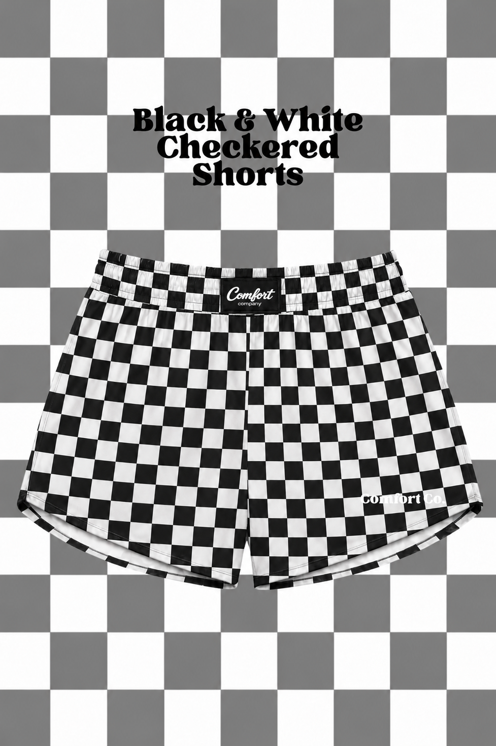 Black & White Checkered Shorts (Mama & Mini Sizes)