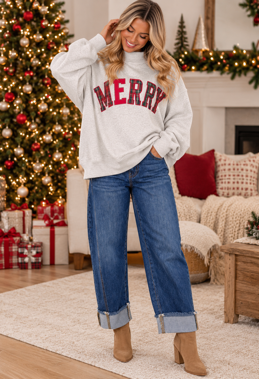 Cuffed Barrel Jeans