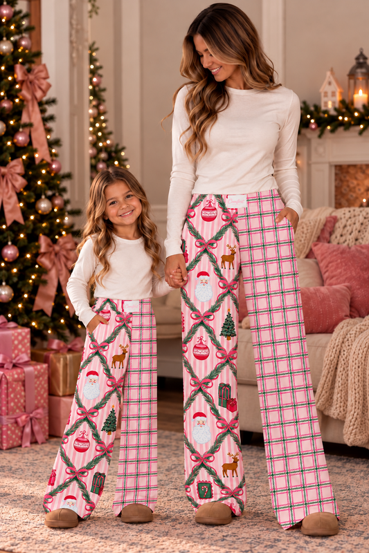 Pink Noel Split Pants (Mama & Mini)