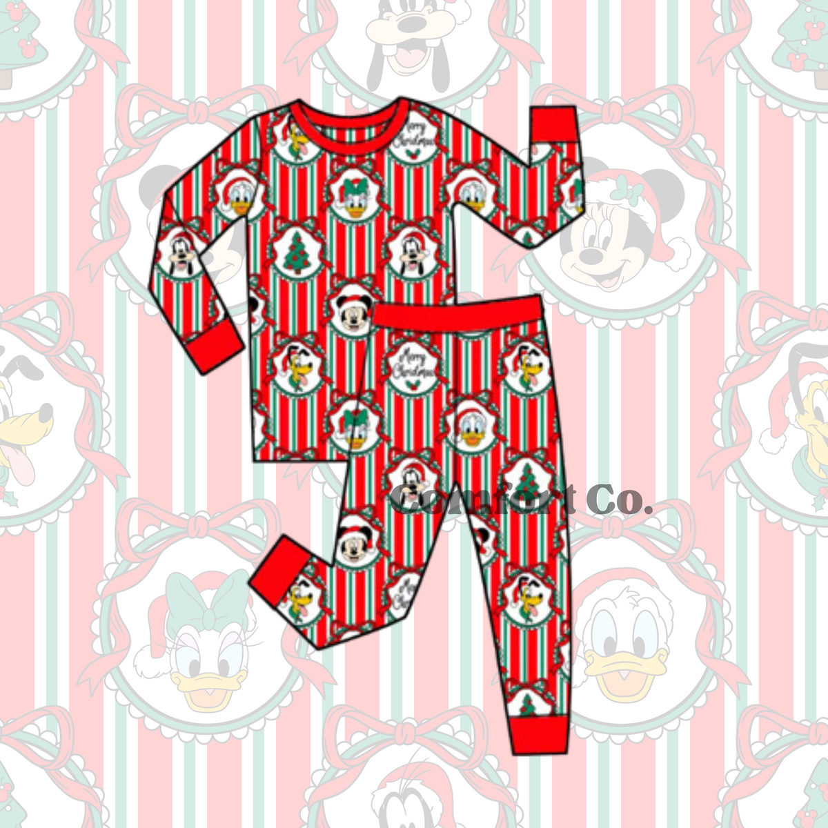 Two Piece Bamboo Set | Mickey Christmas