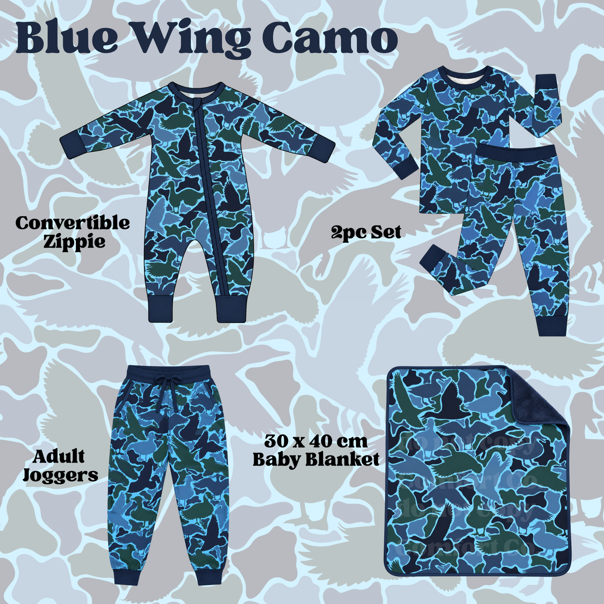 Blue Wing Camo Bamboo