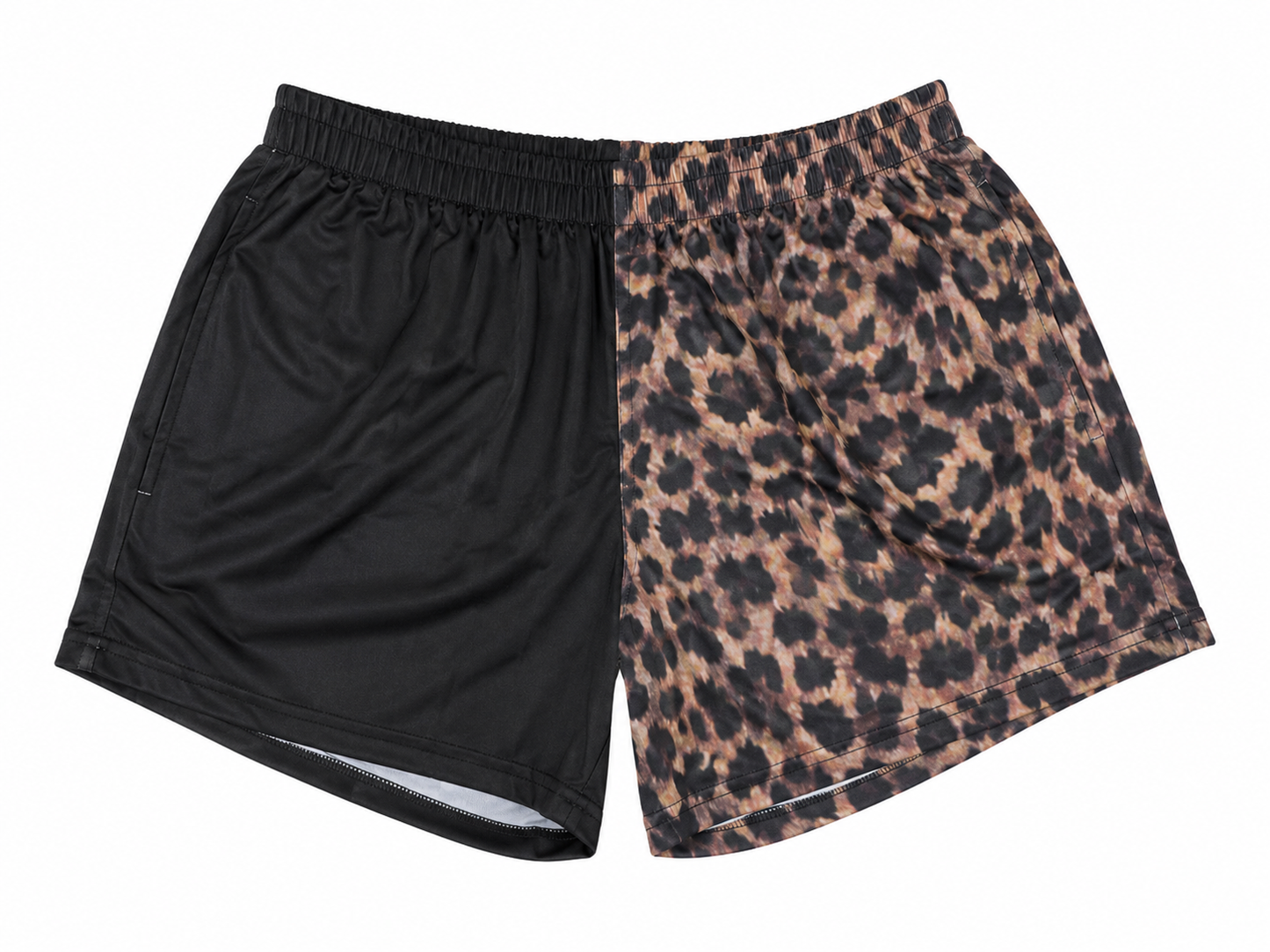 Black & Leopard Split Shorts (SHORTS ONLY)